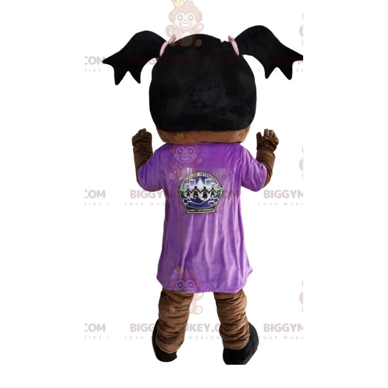 Disfraz de mascota BIGGYMONKEY™ para niña con jersey morado y