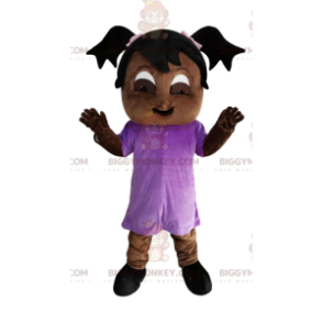 Disfraz de mascota BIGGYMONKEY™ para niña con jersey morado y