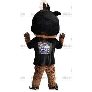 Traje de mascote de menino BIGGYMONKEY™ com camisa preta –