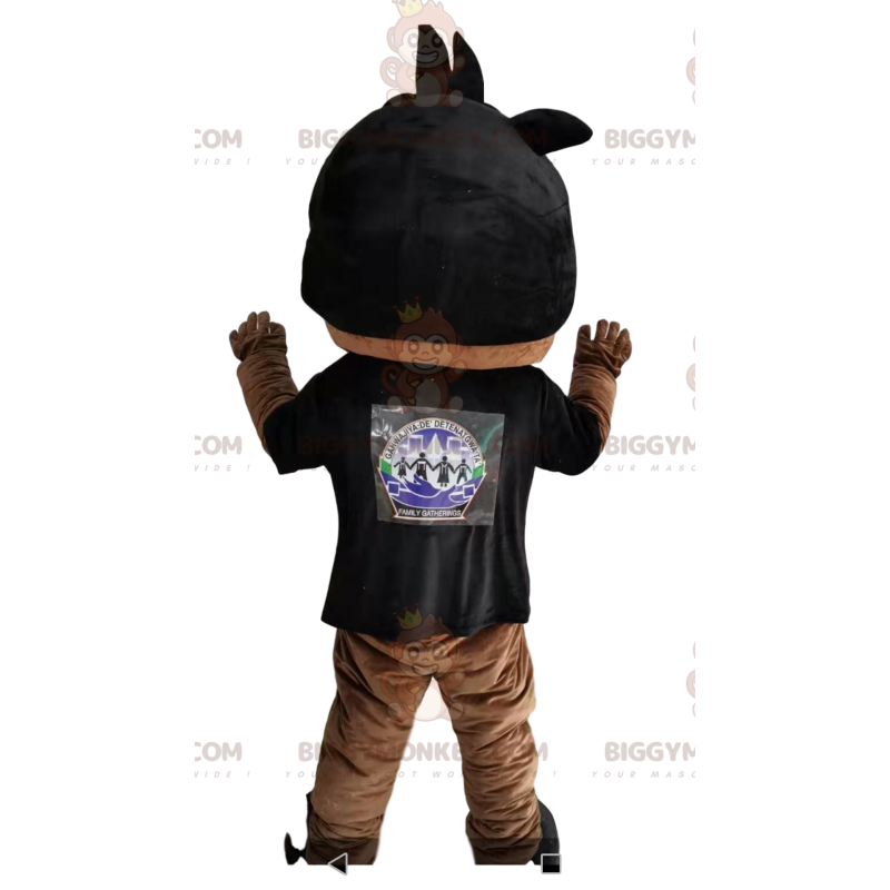 BIGGYMONKEY™ Costume da mascotte per ragazzino con maglia nera
