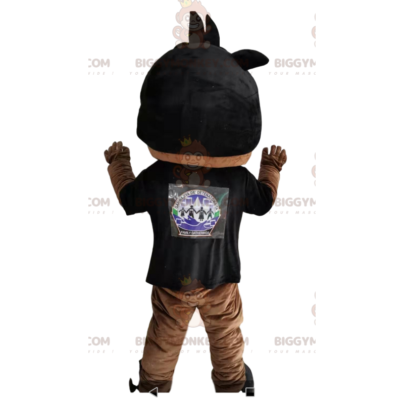 Traje de mascote de menino BIGGYMONKEY™ com camisa preta –