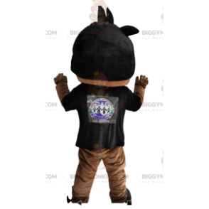 Kostým BIGGYMONKEY™ Little Boy Maskot s černým dresem –