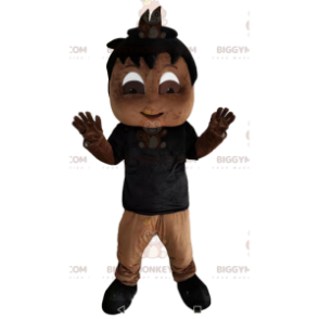 Traje de mascote de menino BIGGYMONKEY™ com camisa preta –