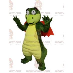 BIGGYMONKEY™ Mascot Costume Green Dragon with Orange Wings –