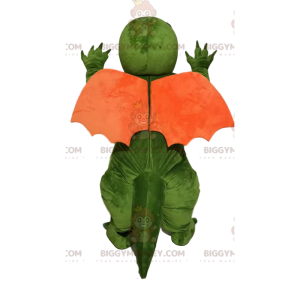 Kostým maskota BIGGYMONKEY™ Zelený drak s oranžovými křídly –