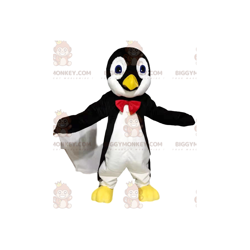 BIGGYMONKEY™ Mascot Costume Black and White Penguin with Red