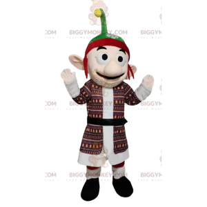 Costume de mascotte BIGGYMONKEY™ de lutin avec un chapeau rouge