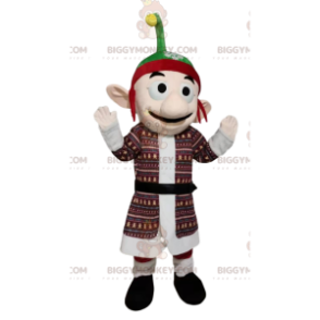 Costume de mascotte BIGGYMONKEY™ de lutin avec un chapeau rouge