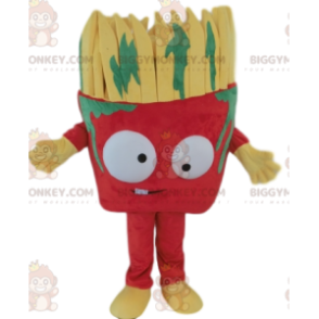 BIGGYMONKEY™ Mascot Costume of Red Paintbrush with Green Paint