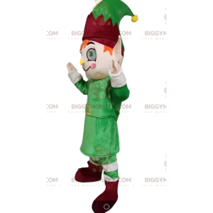 Costume de mascotte BIGGYMONKEY™ de lutin avec une tenue verte