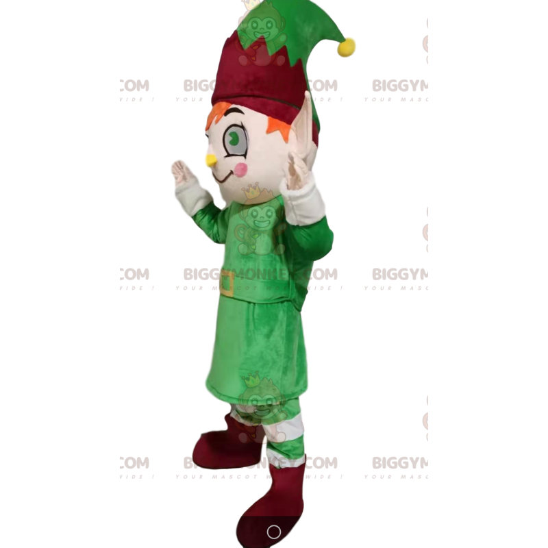 Leprechaun BIGGYMONKEY™ mascot costume with green and burgundy