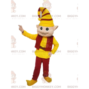 Costume de mascotte BIGGYMONKEY™ de lutin avec une tenue jaune