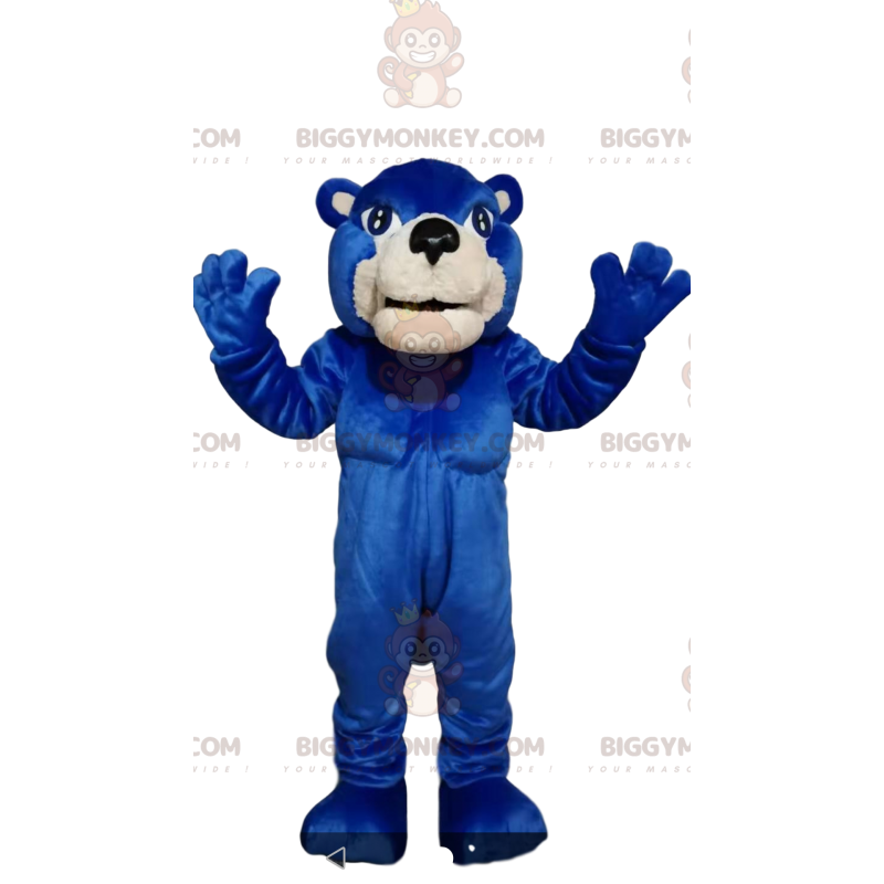 Costume della mascotte dell'orso blu BIGGYMONKEY™. Costume da