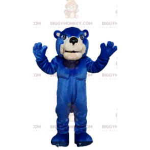 Blå bjørn BIGGYMONKEY™ maskot kostume. Blå bjørn kostume -
