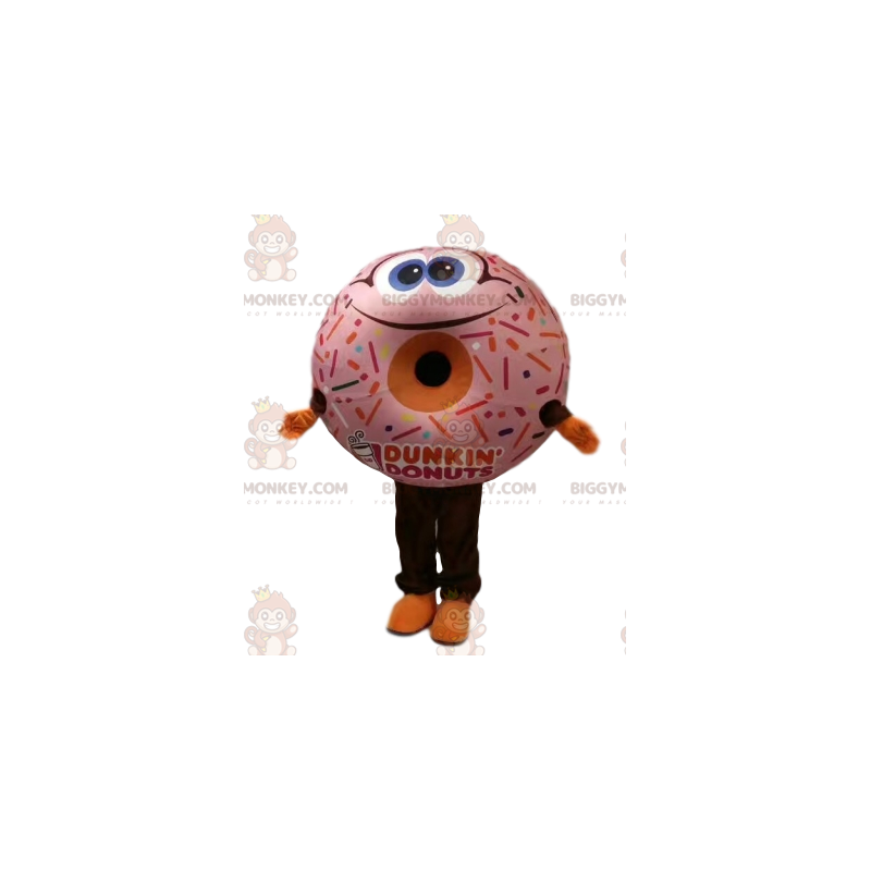 Donut BIGGYMONKEY™ Mascot Costume with Pink Icing and a Big