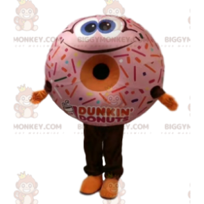 Donut BIGGYMONKEY™ mascottekostuum met roze glazuur en een