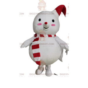 BIGGYMONKEY™ Lumiukon maskottiasu punaisella ja valkoisella
