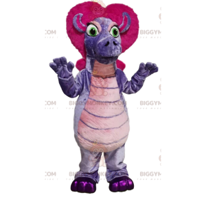 Costume de mascotte BIGGYMONKEY™ de dragonne violette avec une