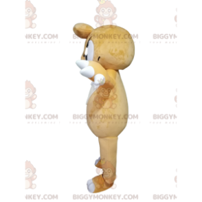 BIGGYMONKEY™ mascottekostuum beige kat met dreigende blik -