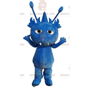 Kostým maskota BIGGYMONKEY™ Little Blue Monster s anténami –