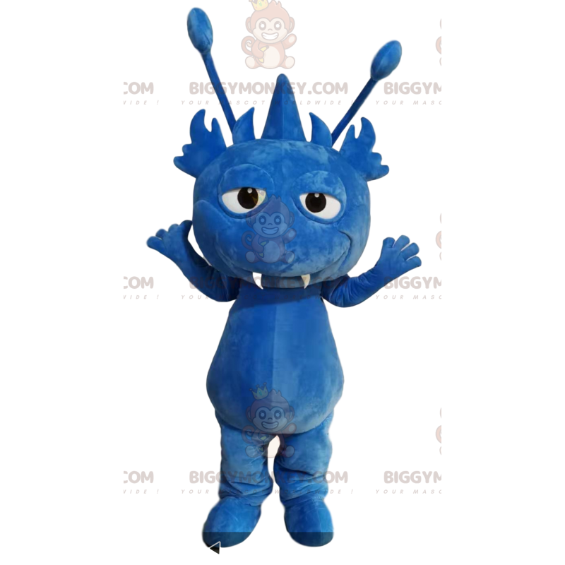 BIGGYMONKEY™ Little Blue Monster Mascot Costume with Antennae -