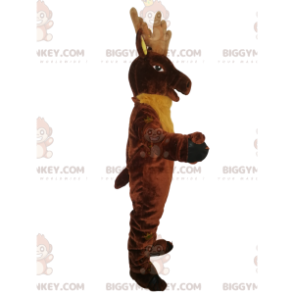 BIGGYMONKEY™ Mascot Costume Brown Deer with Yellow Fur -