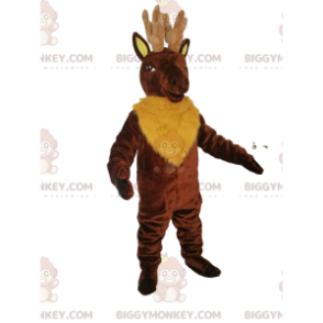 BIGGYMONKEY™ Mascot Costume Brown Deer with Yellow Fur -