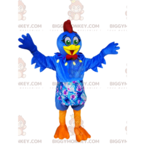 Costume da mascotte BIGGYMONKEY™ gallina blu con grembiule