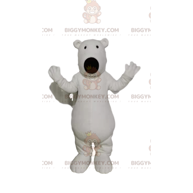 BIGGYMONKEY™ Mascot Costume of Polar Bear with Big Black Snout