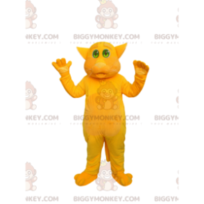 Costume de mascotte BIGGYMONKEY™ de chat jaune avec de beaux