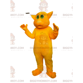 Costume de mascotte BIGGYMONKEY™ de chat jaune avec de beaux