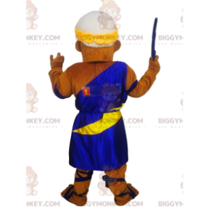 Zeus BIGGYMONKEY™ Mascot Costume with Blue and Yellow Toga –