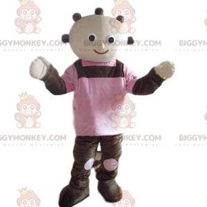 Funny Snowman BIGGYMONKEY™ Mascot Costume With Pigtails –