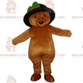 Costume de mascotte BIGGYMONKEY™ d'ourson marron avec un