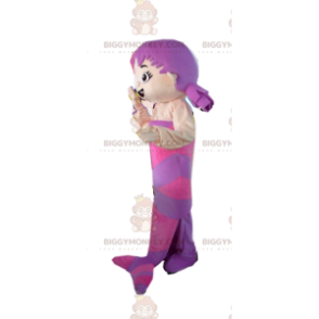 Kostium maskotka fioletowa syrenka BIGGYMONKEY™ z dwoma