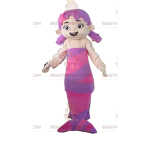 Disfraz de mascota BIGGYMONKEY™ de sirena morada con dos