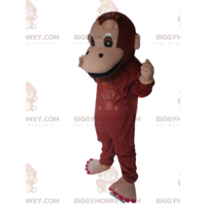 BIGGYMONKEY™ maskotkostume af abe med et stort smil -
