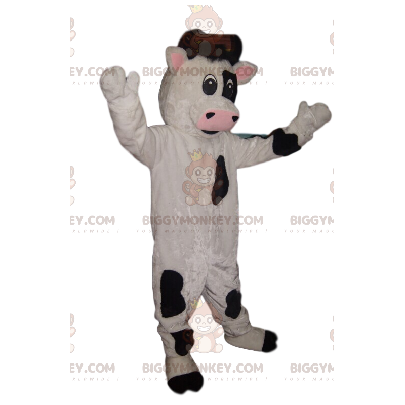 Disfraz de mascota vaca blanca y negra BIGGYMONKEY™ -