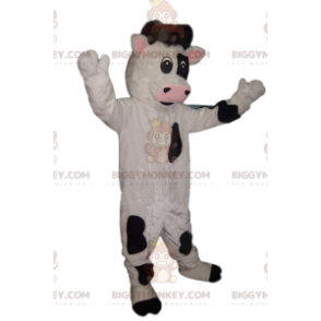 Costume de mascotte BIGGYMONKEY™ de vache noire et blanche -