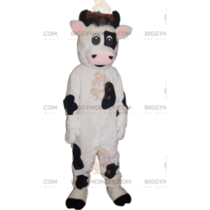 Costume de mascotte BIGGYMONKEY™ de vache noire et blanche -