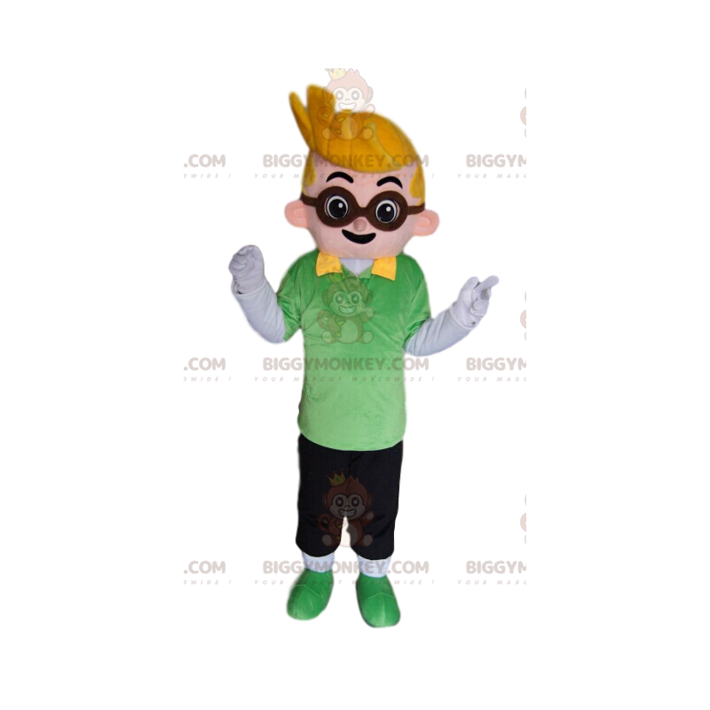 BIGGYMONKEY™ Costume da mascotte da ragazzino biondo con