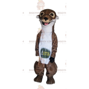 Costume de mascotte BIGGYMONKEY™ de loutre marron et blanche