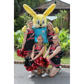 BIGGYMONKEY™ Mascot Costume Yellow Rabbit With Blue T-Shirt –