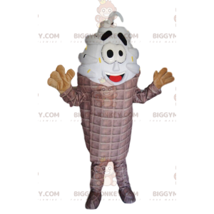 Smiling Appetizing Ice Cream Cone BIGGYMONKEY™ Mascot Costume –