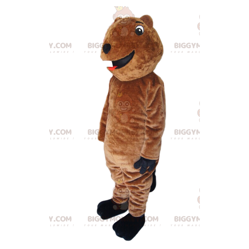 Costume de mascotte BIGGYMONKEY™ d'ours marron très amusant.