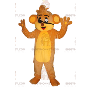 Costume de mascotte BIGGYMONKEY™ de lionceau avec un cache-œil.