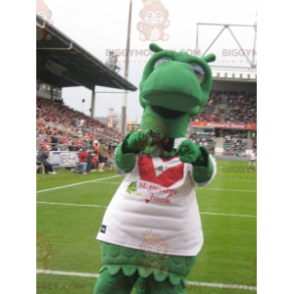 Kostým maskota dinosaura BIGGYMONKEY™ Zelený drak se sportovním
