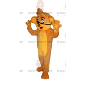 Costume de mascotte BIGGYMONKEY™ de lionceau avec un cache-œil.