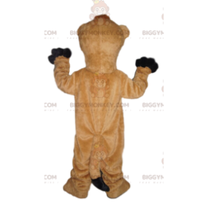 Costume mascotte BIGGYMONKEY™ caramello e mangusta bianca super