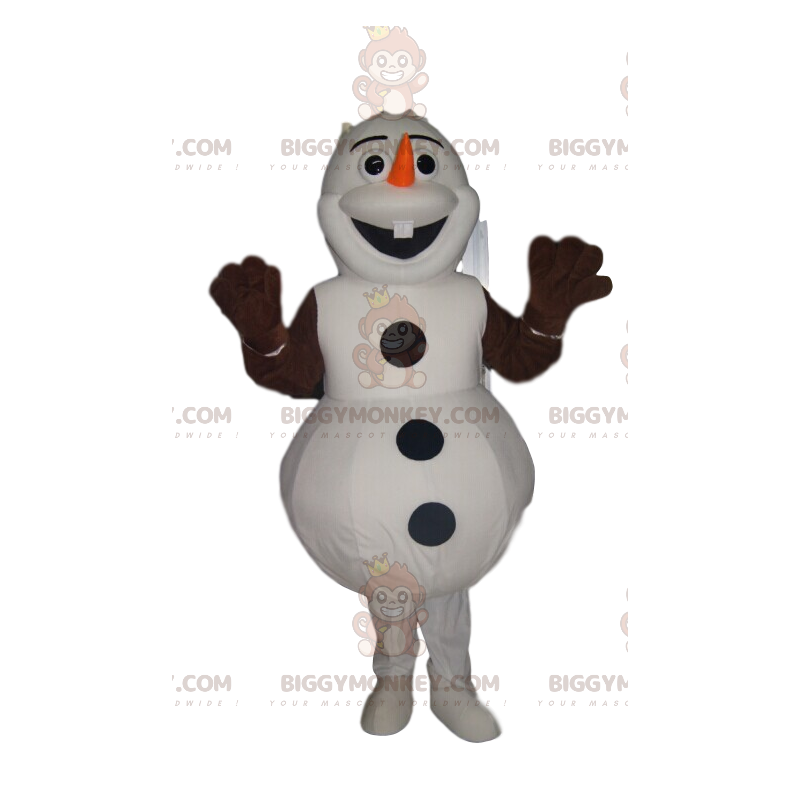 Costume de mascotte BIGGYMONKEY™ de Olaf, joyeux bonhomme de